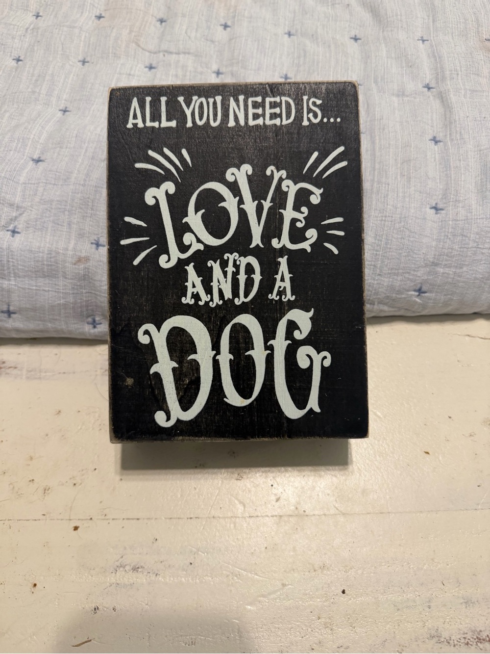 Love and a Dog Decorative Sign - Black